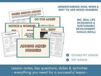 Adding Mixed Numbers | Fractions | Lesson Notes, Slides & Activities