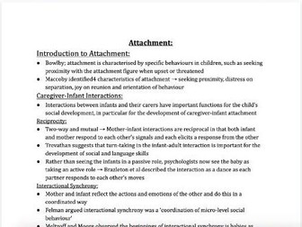 AQA A-Level Psychology-Attachment