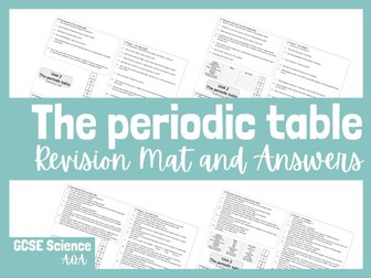 AQA GCSE Combined Science Chemistry Chapter 2 The periodic table Revision mat with answers