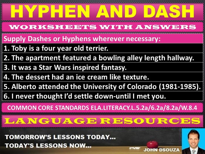 hyphen vs dash