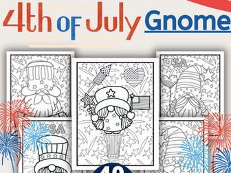 Celebrate with 4th of July Gnomes: Patriotic Coloring Pages for All Ages