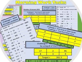 Maths and literacy Morning Work Autumn term 1 New 2021