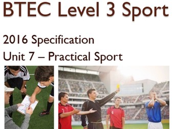 BTEC Sport Level 3 (2016) New Specification Unit 7 Learning Aims A, B, C, D