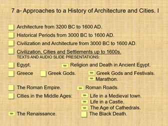 Approaches to a History of Architecture and Cities. I