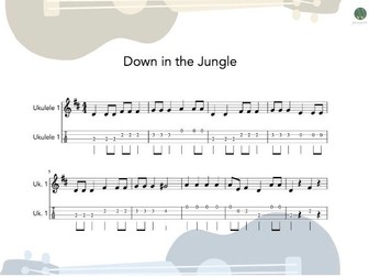 Ukulele Group - Down in the Jungle sheet music and teaching resources