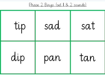 Phonics bingo set phase 2 (set1&2)