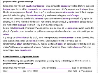 French KS3/GCSE 6x Town Resources
