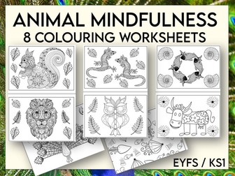 8 Animal Mindfulness Colouring Sheets
