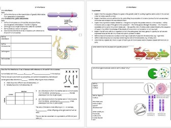 Revision workbook for Inheritance - Cambridge IGCSE  Biology 0610