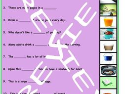 Container Words 3 Photo Worksheet Set