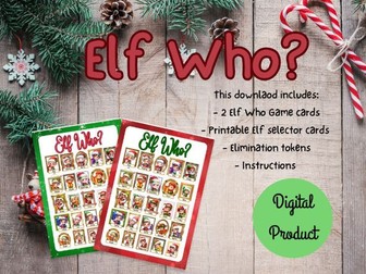 Elf Who Christmas Guess Who Game