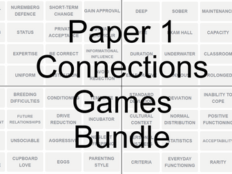 AQA Psychology PAPER 1 Connections Games BUNDLE