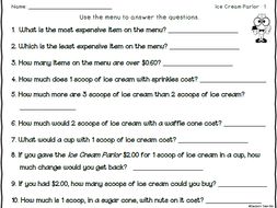 Menus for Math