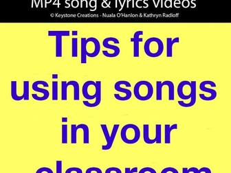 FREE! (Pre K-12) ~ Tips For Using Songs In Your Classroom