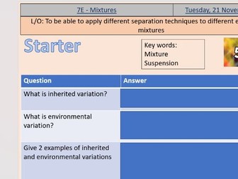 Exploring science 7E - Mixtures and Seperation