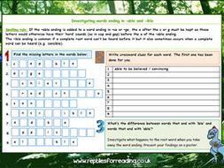 Investigating Words Ending In Able And Ible Missing Letters Find Investigating Words Ending In Able And Ible Missing Letters Find The Word Ks2 Year 5 6 By Eckford91 Teaching Resources