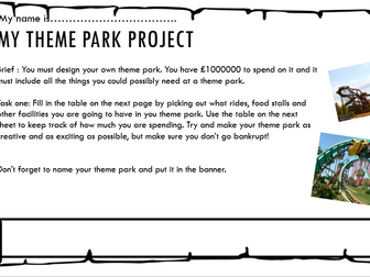 Theme Park Project- Adding and subtracting using money and finding area and perimeter