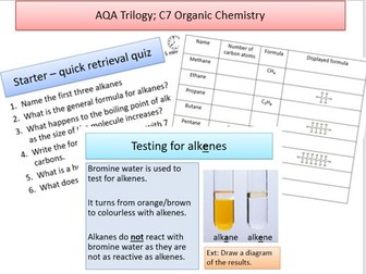 AQA Trilogy C7 Organic chemistry