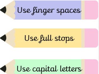 KS1 English working wall pencils