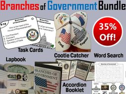 Branches of Government Task Cards and Activities Bundle