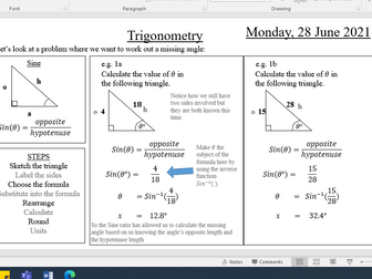 Trigonometry - Lesson 1,2,3 - Find side, find angle and mixed problems.