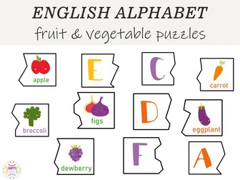 English Alphabet Puzzles | Fruit and Vegetables