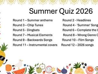 Summer Music Quiz 2026
