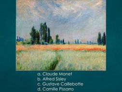 Impressionism Test 100 Multiple Choice ~ Full Color Images ~ Answer Key ~ Impress