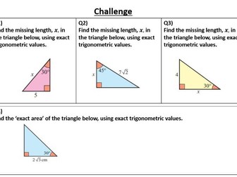 Exact Trig Values - Finding the Missing Length in a Right-Angled Triangle Challenge