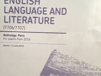 Paris Anthology AQA resource- English language and literature A LEVEL AQA