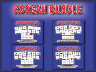 Korean Vocabulary Match Bundle