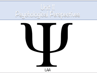 BTEC National Level 3 HSC Unit 11 Psychological Perspectives LAA slides and booklet