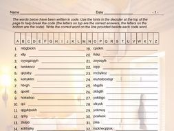 Airports and Hotels Decoding Worksheet