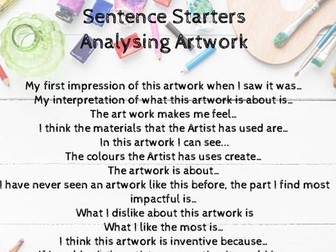 Artist Analysis Sentence Starters