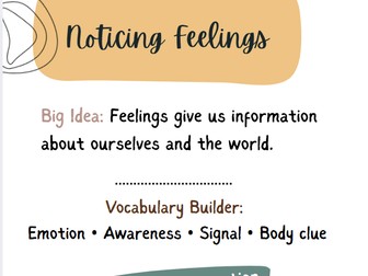 Noticing Feelings worksheets