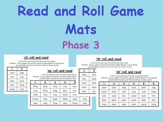 Phase 3 - ch, th, sh, ng - Read and Roll game