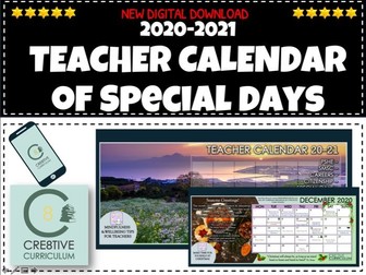 Teacher Calendar of Special Days