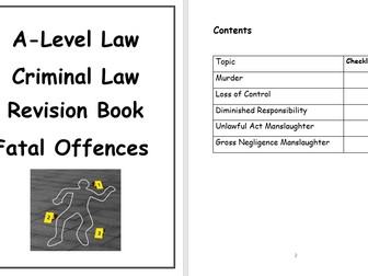 A-Level Law Revision Guide Fatal Offences
