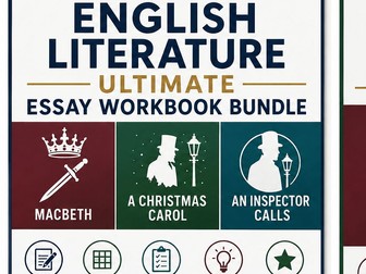 AQA GCSE English Literature Ultimate Essay Workbook Bundle: Macbeth, A Christmas Carol & An Inspector Calls