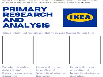 Primary research- product and life cycle analysis