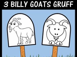 The 3 Billy Goats Gruff - Stick Puppet Templates | Teaching Resources