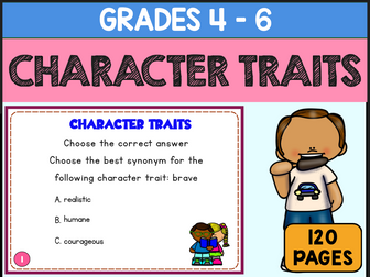 Character Traits Task Cards Review