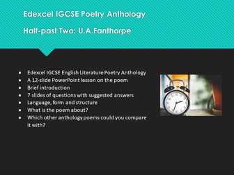 Half-past Two: Edexcel IGCSE English Literature