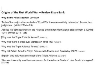 CIE History Paper 2 Essay Bank - First World War & Russian Revolution