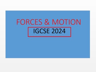 IGCSE PHYSICS TOPIC 1: FORCE & MOTION
