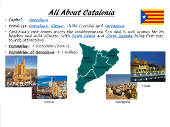 Geography KS2-All about Catalonia,Spain-Comparison of European region to local area-(unit of work)