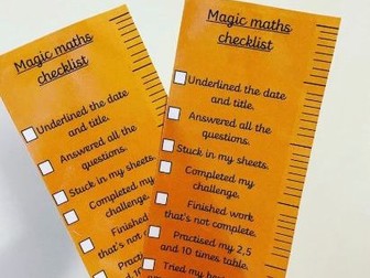 Maths Checklist