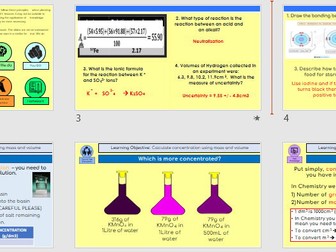 KS4 Triple Chemistry U3 Quantitative Chemistry – Complete PowerPoint on Calculating concentration