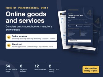 IGCSE ICT Edexcel Unit 4 Online Goods and Services: Student + Teacher Books