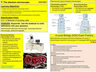 3.2 The electron microscope [for AQA A Level Biology]